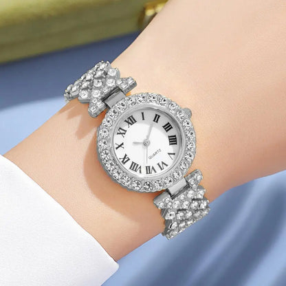 5Pcs Women Luxury Shiny Rhinestone Jewelry Set